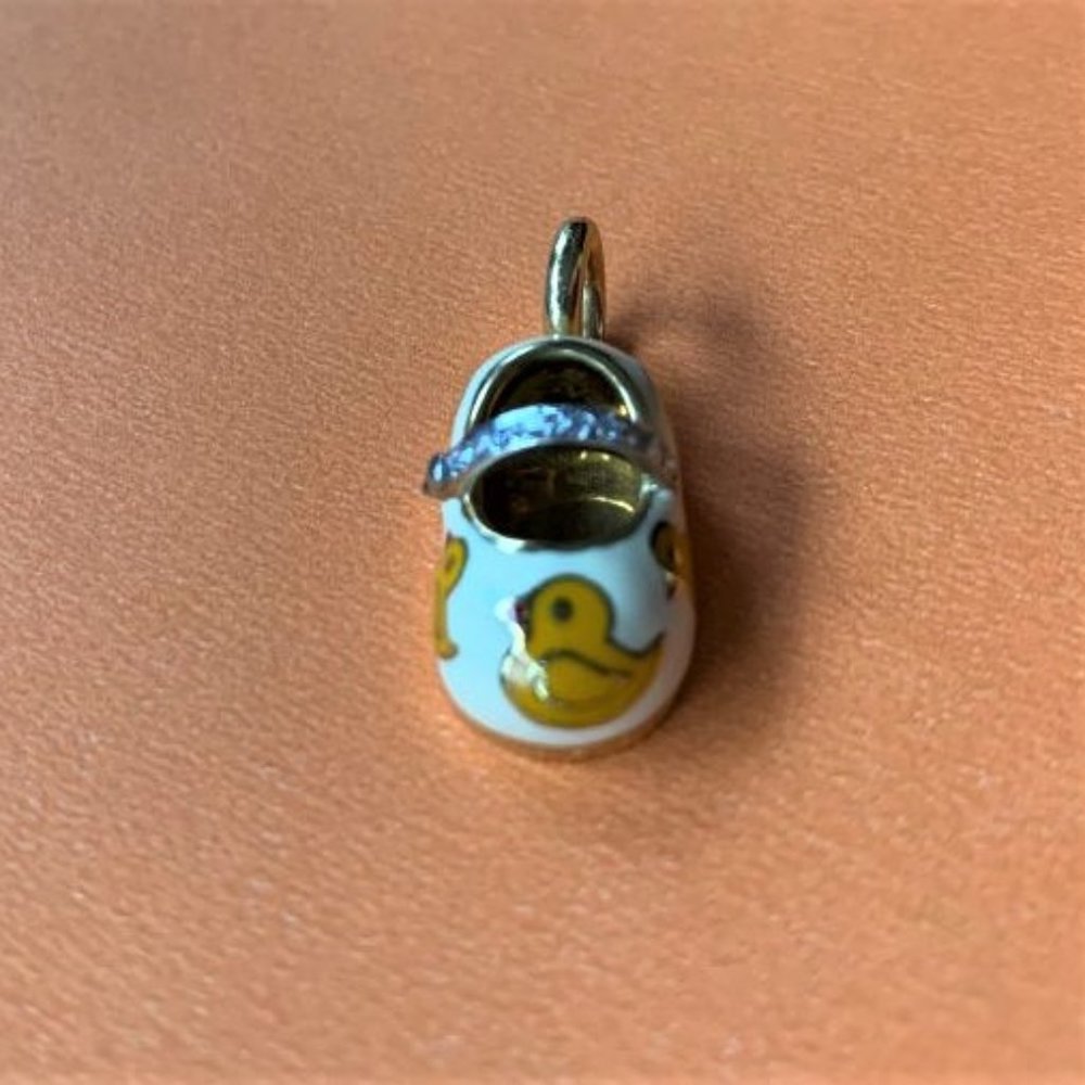 Authentic Unworn Aaron Basha Duck Baby Shoe Charm NWOT